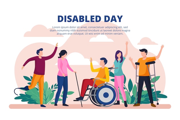 Vector flat design international day of people with disability