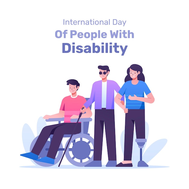 Vector flat design international day of people with disability