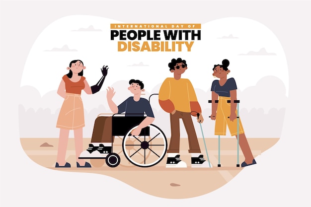 Vector flat design international day of people with disability