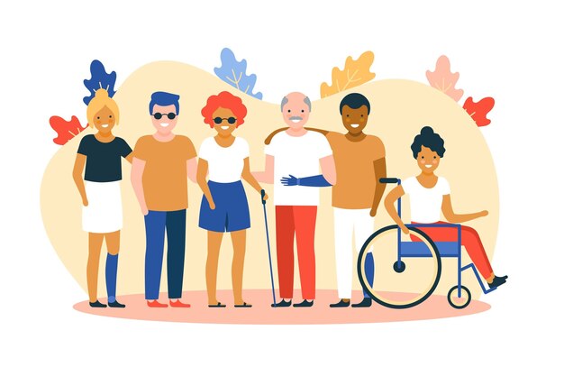 Vector flat design international day of people with disabillity