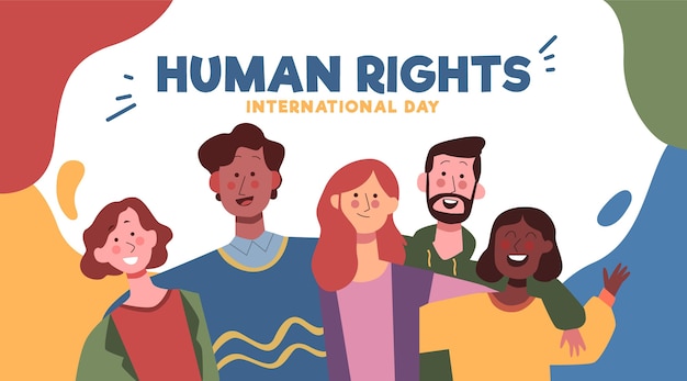 Flat design international human rights day