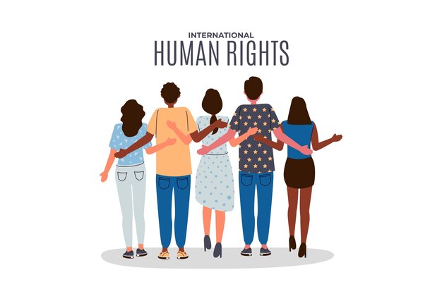 Flat design international human rights day