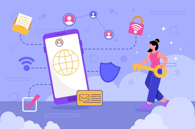 평평한 디자인 국제 인터넷 날 배경