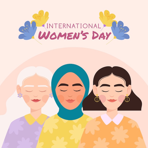 Flat design international womens day