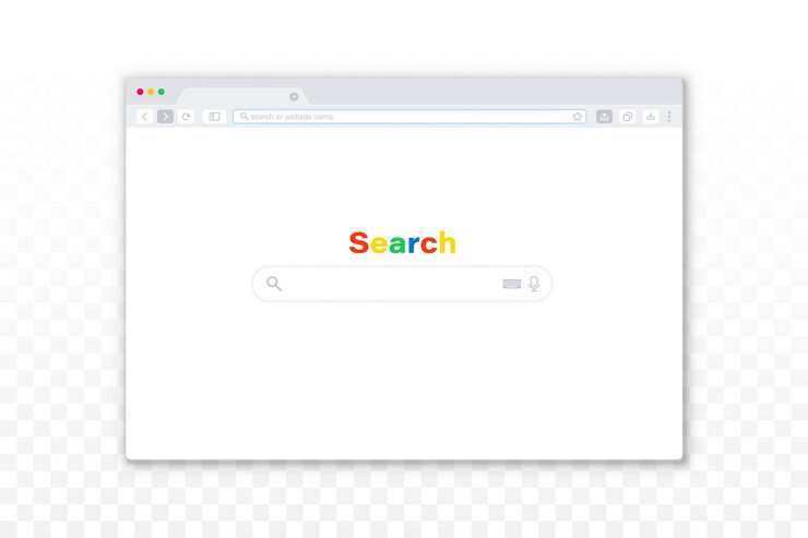 Vector flat design internet browser template on the transparent background. simple browser window. web template window screen mockup. interface web browser, internet empty page for web.