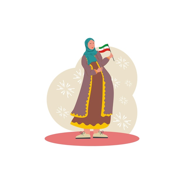 Flat design iranian women