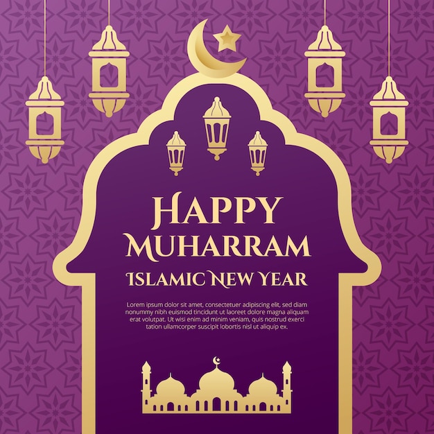 Flat design islamic new year