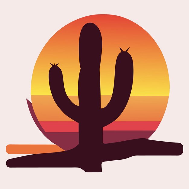 Vector flat design of an isolated cactus on white