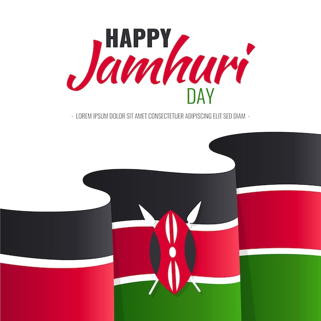 Vettore giorno di jamhuri design piatto