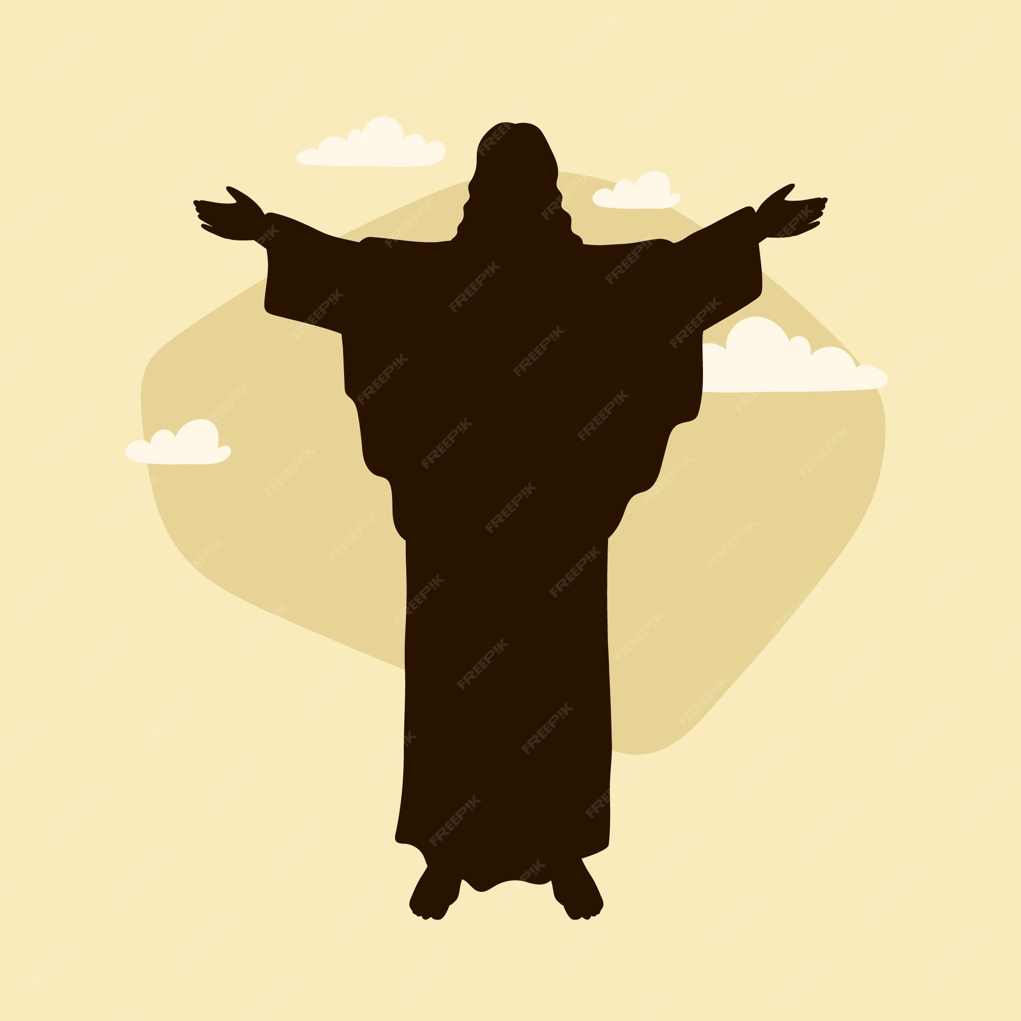 Premium Vector | Flat design jesus silhouette illustration