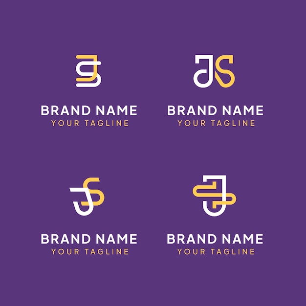 Flat design js monogram template