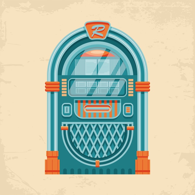 flat design jukebox illustration
