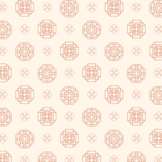 Vector flat design korean pattern