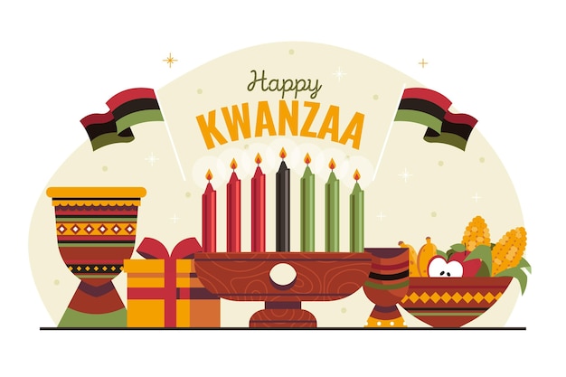 Flat design kwanzaa concept