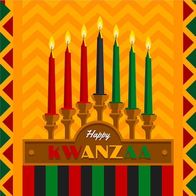 Flat design kwanzaa concept