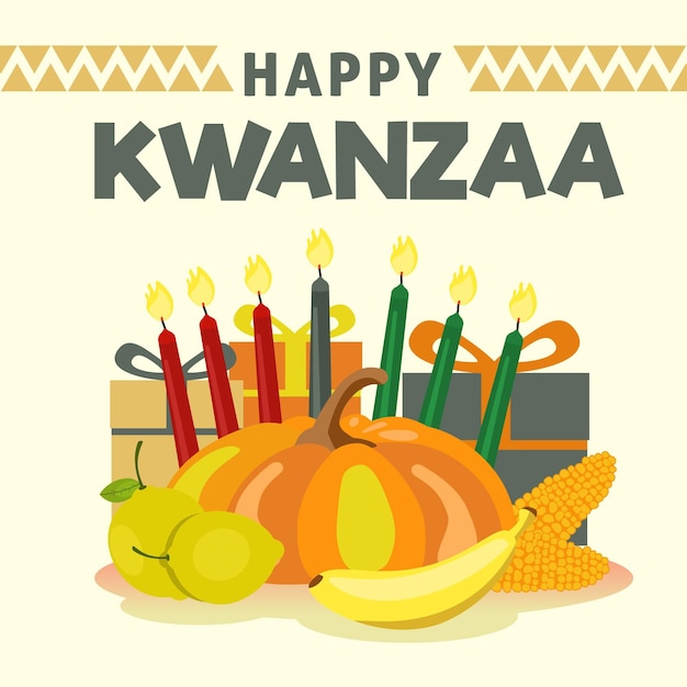 평면 디자인 kwanzaa 및 과일