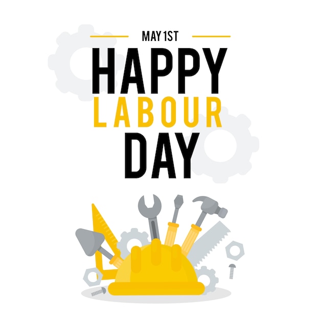 Flat design labor day concept