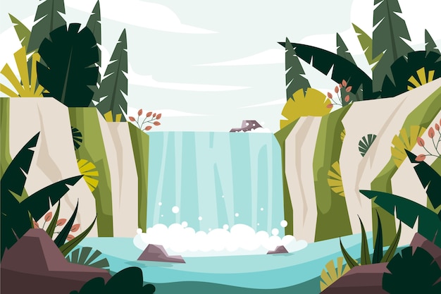 Vector flat design landscape illustration