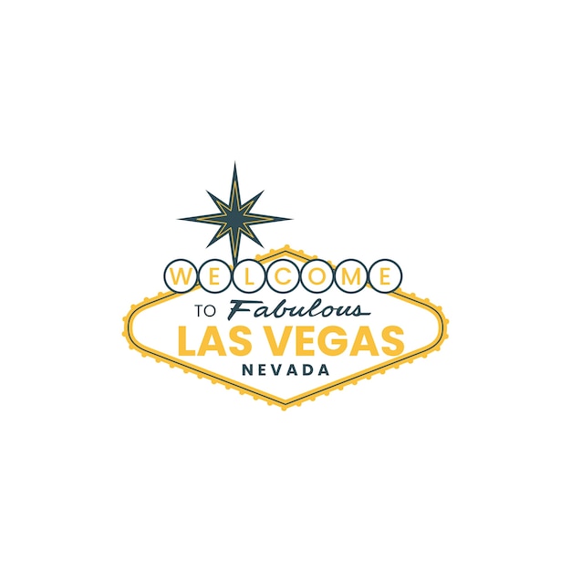 Vector flat design las vegas sign