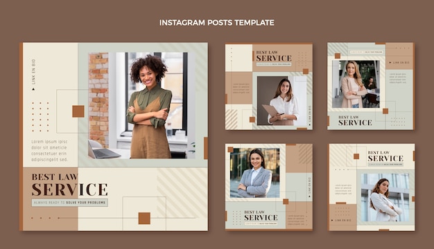 Post di instagram dello studio legale di design piatto