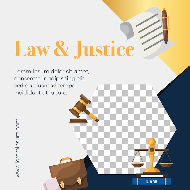 Vector flat design law firm social media template