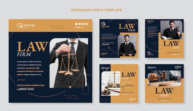 Vector flat design law firm template