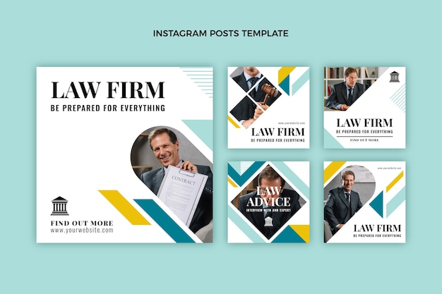 Vector flat design law firm template