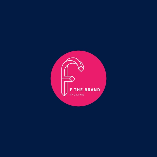 Vector flat design letter f logo template