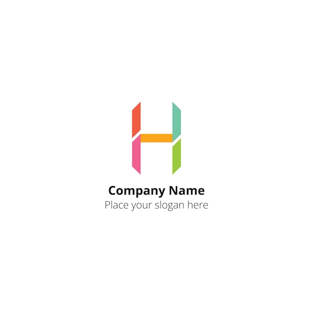 Flat design letter h logo design