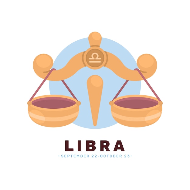 Flat design libra logo with scale