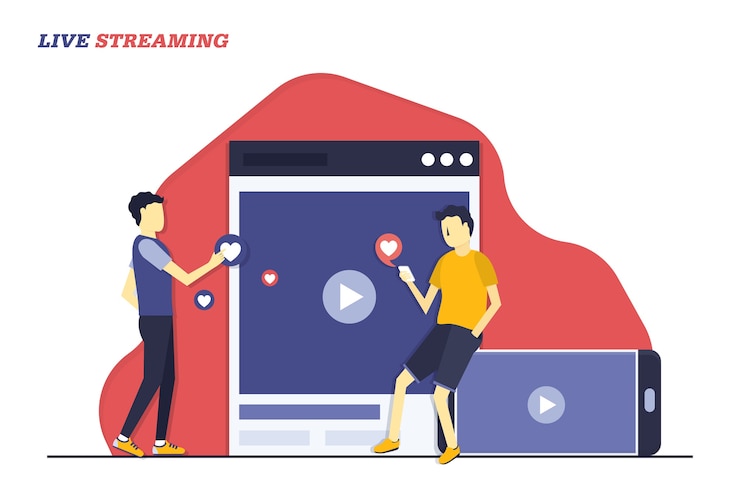 Vector flat design of live streaming,vector illustration