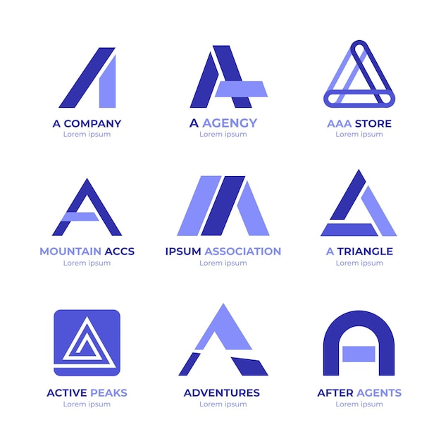 Vector flat design a logo templates set