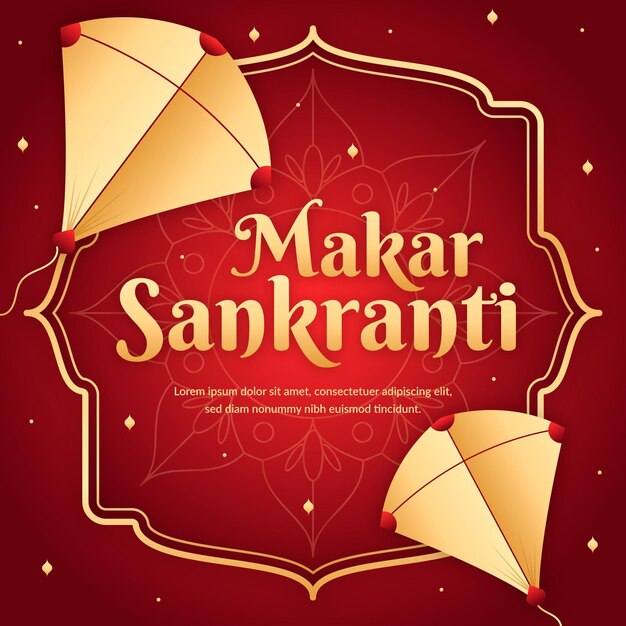 평면 디자인 Makar Sankranti