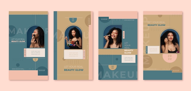 Flat design makeup artist instagram stories