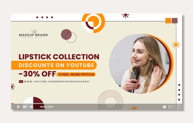 flat design makeup artist youtube thumbnail