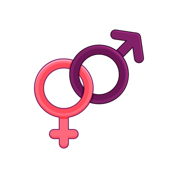 Vector flat design male female symbols