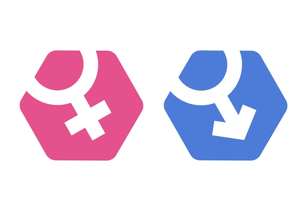 Vector flat design male female symbols