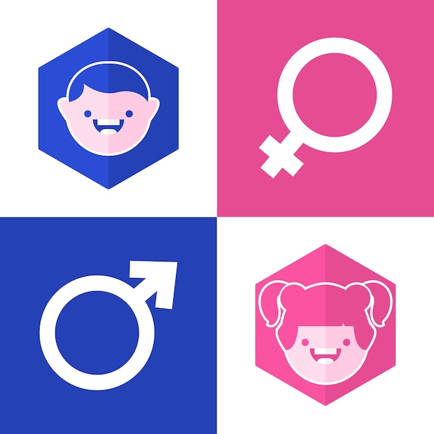 Flat design male female symbols