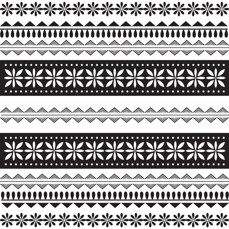 Vector flat design maori tattoo pattern design