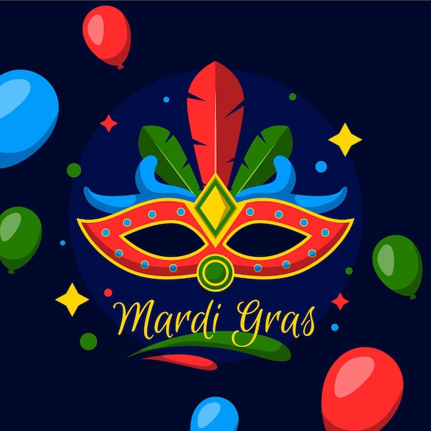 Flat design mardi gras concept