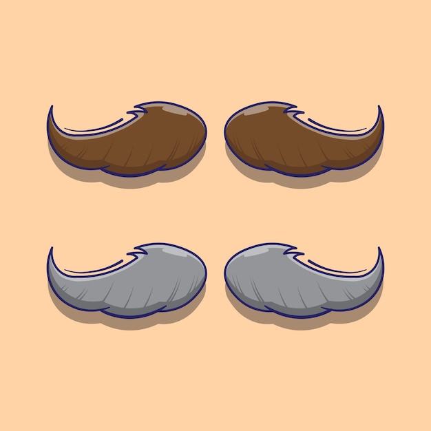 Flat design mascot of mustache vector illustrations with isolated layers