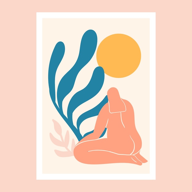 Flat design matisse style illustration