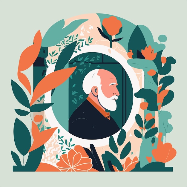 Flat design Matisse style vector illustration