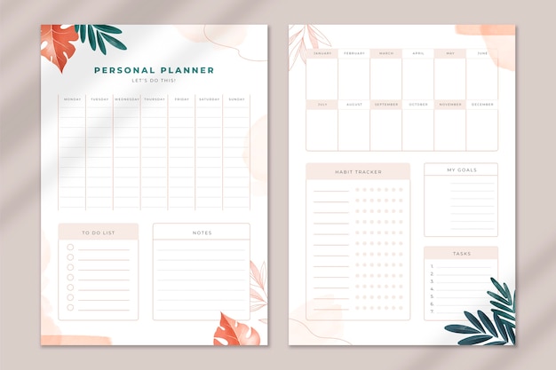 Vector flat design meal planner design