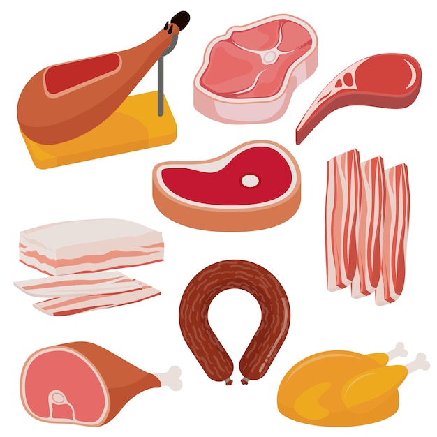 Flat design meat products