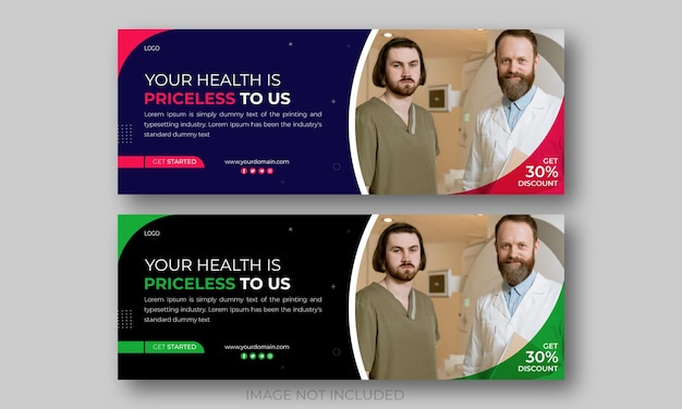 Vector flat design medical care facebook cover