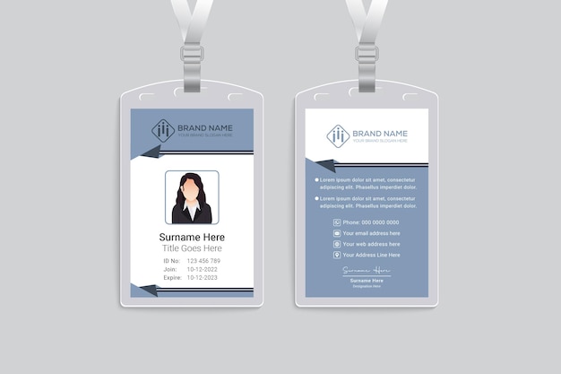 Flat design medical clinic id card design