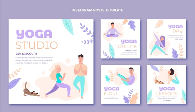 Post di instagram medico dal design piatto