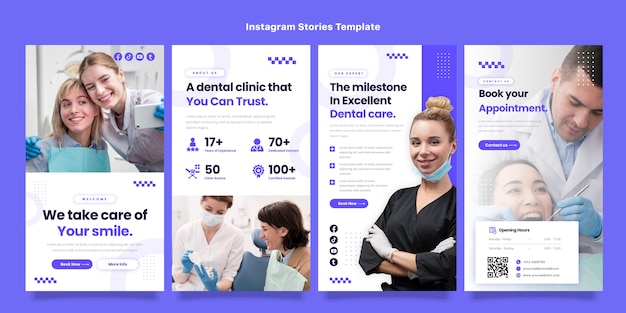 Flat design medical instagram stories