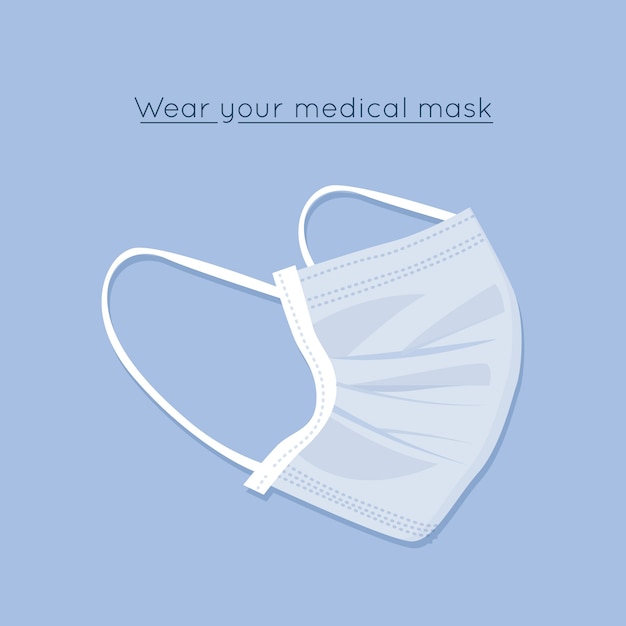 Tema maschera medica design piatto